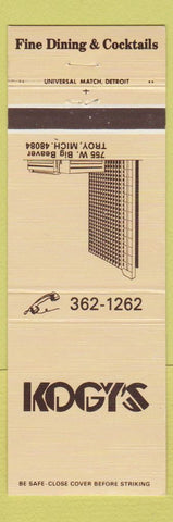 Matchbook Cover - Kogy's Restaurant Troy MI