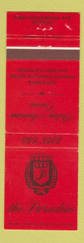 Matchbook Cover - The Paradise Italian Restaurant Detroit MI
