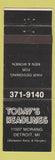 Matchbook Cover - Today's Headlines Detroit MI salon