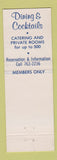 Matchbook Cover - University Club of Ann Arbor MI