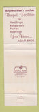 Matchbook Cover - Adams Towne House Livonia MI