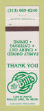 Matchbook Cover - Mr Bill's Restaurant Walled Lake MI