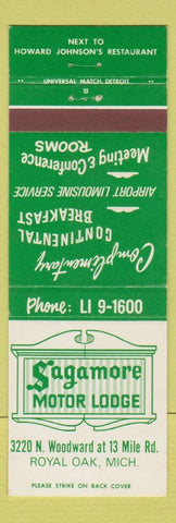 Matchbook Cover - Sagamore Motor Lodge Royal Oak MI