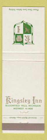 Matchbook Cover - Kingsley Inn Bloomfield Hills MI