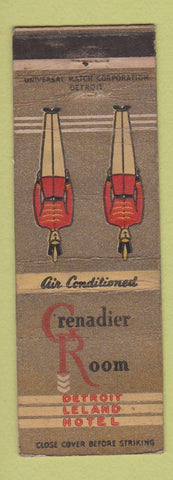 Matchbook Cover - Detroit Leland Hotel MI Grenadier Room WEAR