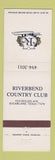 Matchbook Cover - Riverbend Country Club Sugarland TX