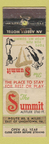 Matchbook Cover - Summit Resort Uniontown PA WEAR