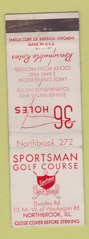 Matchbook Cover - Sportsman Golf Course Northbrook IL WEAR