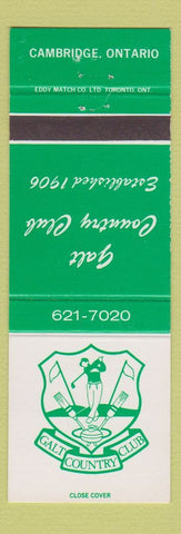 Matchbook Cover - Galt Country Club Cambridge ON