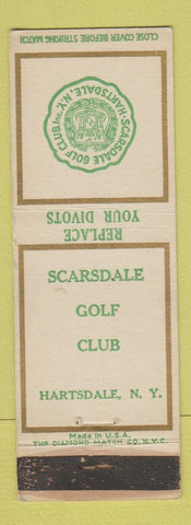Matchbook Cover - Scarsdale Golf Club Hartsdale NY WORN