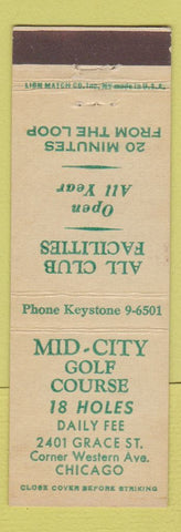 Matchbook Cover - Mid City Golf Course Chicago IL