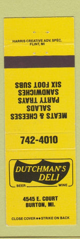 Matchbook Cover - Dutchman's Deli Burton MI