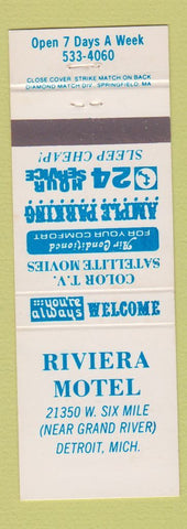 Matchbook Cover - Riviera Motel Detroit MI