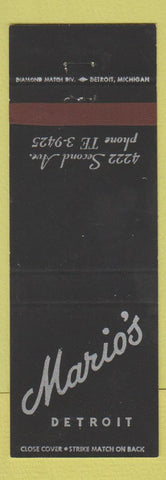 Matchbook Cover - Mario's Detroit MI