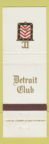 Matchbook Cover - Detroit Club MI