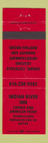 Matchbook Cover - Indian River Inn Chinese Indian River MI RED