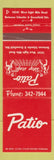 Matchbook Cover - Patio Satyr Stage Chicago IL