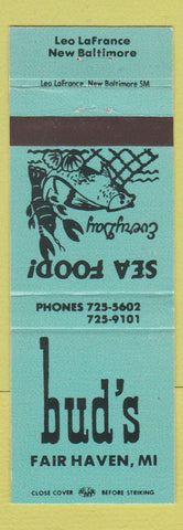 Matchbook Cover - Bud's Fairhaven MI TEAL