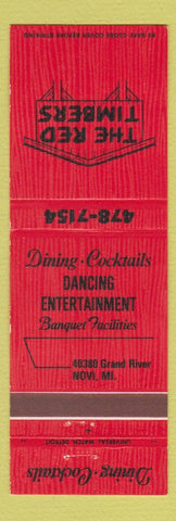 Matchbook Cover - Red Timbers Restaurant Novi MI