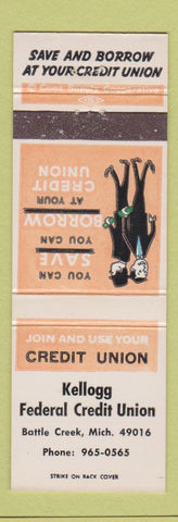 Matchbook Cover - Kellogg Federal Credit Union Battle Creek MI
