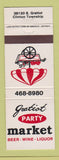 Matchbook Cover - Gatiot Party Market Clinton Township MI