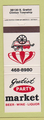 Matchbook Cover - Gatiot Party Market Clinton Township MI