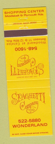 Matchbook Cover - Spaghetti Company Detroit? MI