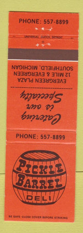 Matchbook Cover - Pickle Barrel Deli Southfield MI