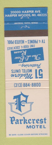 Matchbook Cover - Parkcrest Motel Harper Woods MI