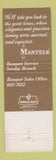 Matchbook Cover - Mantels Ann Arbor MI restaurant