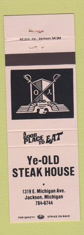 Matchbook Cover - Ye Old Steak House Jackson MI