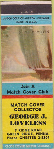 Matchbook Cover - George Loveless Match Collector Green Ridge PA