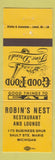 Matchbook Cover - Robin's Nest Restaurant Sault Ste Marie MI WEAR