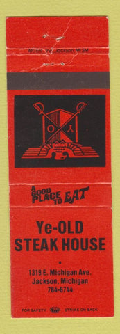 Matchbook Cover - Ye Old Steak House Jackson MI ORANGE