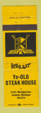 Matchbook Cover - Ye Old Steak House Jackson MI YELLOW