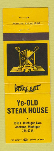 Matchbook Cover - Ye Old Steak House Jackson MI YELLOW