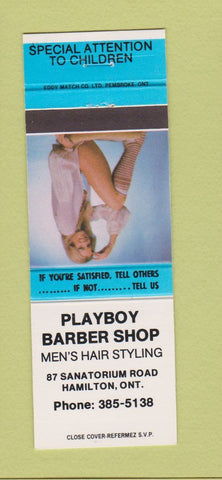 Matchbook Cover - Playboy Barber Shop Hamilton ON pinup