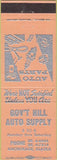 Matchbook Cover - Gov't Hill Auto Supply Anchorage AK peach