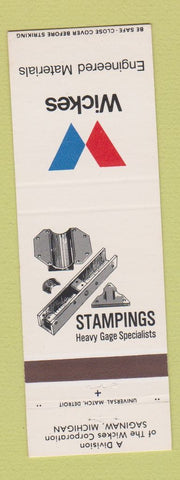 Matchbook Cover - Wickes Stampings Saginaw MI