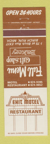 Matchbook Cover - Exit Motel Restaurant Birch Run MI