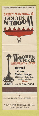 Matchbook Cover - Wooden Nickel Restaurant Lansing MI WEAR