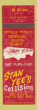 Matchbook Cover - Stan Yee's Collision East Detroit MI