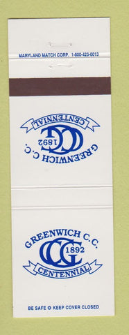 Matchbook Cover - Greenwich Country Club 1982