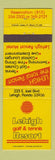 Matchbook Cover - Lehigh Golf Tennis Resort Lehigh FL