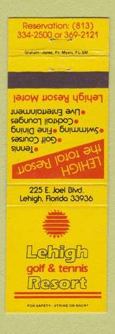 Matchbook Cover - Lehigh Golf Tennis Resort Lehigh FL
