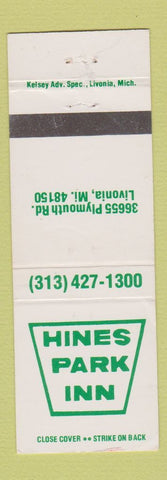 Matchbook Cover - Hines Park Inn Livonia MI
