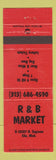 Matchbook Cover - R&B Market Clio MI WEAR