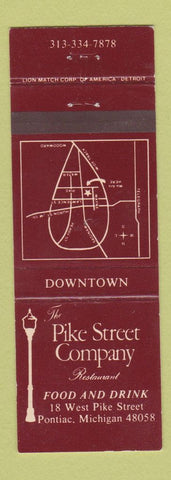 Matchbook Cover - Pike Street Company Pontiac MI WEAR