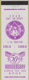Matchbook Cover - Elks Lodge Malone NY 1963