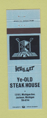 Matchbook Cover - Ye Old Steak House Jackson MI BLUE